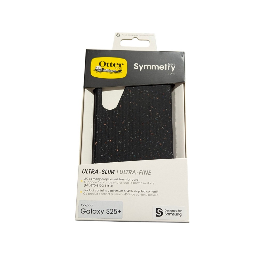 1V6N Case 4 Samsung Galaxy S25+ by Otterbox-symmetry-core series, BLK w/speckles